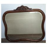 DECORATIVE OAK FRAME MIRROR, 30.5"X26.5"