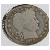 1912-S BARBER QUARTER