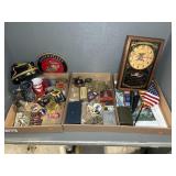 GROUP OF MILITARY & SPORTSMAN RELATED COLLECTIBLES