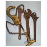 LARGE WRENCHES AND PIPE CUTTER
