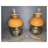 MATCHING OIL LAMPS CONVERTED TO ELECTRIC