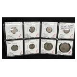 (8) DIFFERENT SILVER BRITISH COINS