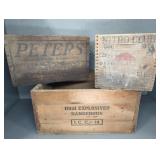 (3) WOODEN CRATES