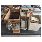 VINTAGE COLLECTIBLES, CRATE, BUTTER CHURN, GRINDER