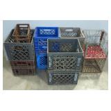 PLASTIC AND METAL MILK CRATES