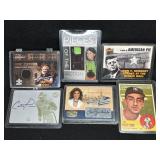 6 COLLECTIBLE CARDS: SOME AUTOGRAPH, SOME JERSEY