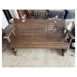 WOOD PORCH GLIDER, 66"L