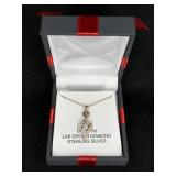 STERLING SILVER DIAMOND PENDANT NECKLACE
