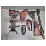 LEATHER HOLSTER, SHEATHS AND STRAPS