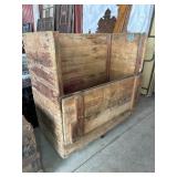 VINTAGE WOOD CARGO CART, 47"X22"X47"
