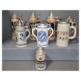 GERMAN STEINS W/LIDS (8)