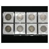 (8) BARBER HALF DOLLARS: