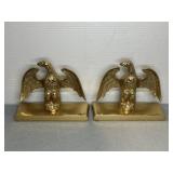 PAIR OF CAST METAL EAGLE BOOKENDS, W/ BRASS FINISH