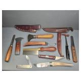 ASSORTED FIXED BLADE KNIVES & SHEATHS