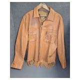 FRINGED LEATHER JACKET MENS