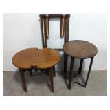 TWO SMALL TABLES AND LUGGAGE RACK