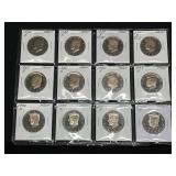 (12) PROOF JFK HALF DOLLARS: 1976-S - 2005-S