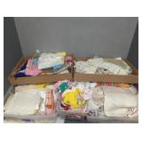 VINTAGE DOLL CLOTHES, AND LINENS