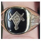 10K MENS MASONIC RING
