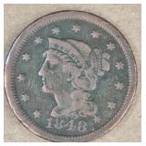 1848 US BRAIDED HAIR LARGE CENT