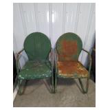 TWO METAL LAWN CHAIRS