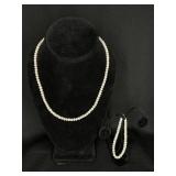 14K GOLD PEARL NECKLACE & BRACELET SET