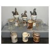 (10) CERAMIC & GLASS DRINKNING STEINS