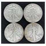 (4) WALKING LIBERTY U.S. HALF DOLLARS