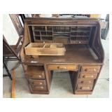 SOLID OAK ROLL TOP DESK (ROUGH)