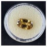 6.7 CARAT GENUINE YELLOW ZIRCON OVAL TOP