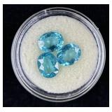 (3) 2.00 CARAT GENUINE OVAL NEON APETITE GEMSTONES