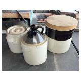 (3) STONEWARE CROCKS & JUGS