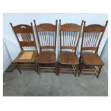 4 OAK SPINDLE BACK CHAIRS