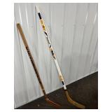 (2) AUTOGRAPHED HOCKEY STICKS - KATELA & (?)