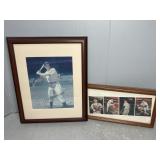 JOE DIMAGGIO & NOLAN RYAN SIGNED PRINTS, FRAMED
