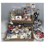 16+ HOCKEY BOBBLES, FIGURES, PLATES, COLLECTIBLES