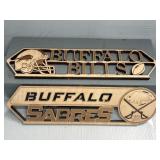 BUFFALO BILLS & BUFFALO SABRES WOOD CUTOUT PIECES