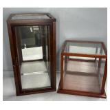 (2) MIRROR GLASS BOX DISPLAY CASES
