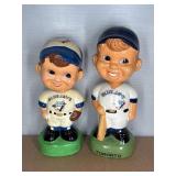 (2) TORONTO BLUE JAYS VINTAGE CERAMIC BOBBLEHEADS