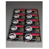 10 BOXES WOLF .223 REM, 62 GR. COPPER FMJ