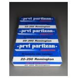 2 BOXES PRVI PARTIZAN 22-250 REM, 55GR. SOFT POINT