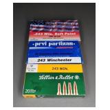 3 BOXES 243 WIN., 90-100 GR., SOFT POINT