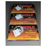 3 BOXES WOLF 243 WIN., 100GR., COPPER SOFT POINT