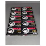 10 BOXES WOLF 223 REM, 62 GR. COPPER FMJ