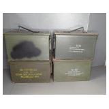 (4) METAL AMMO CRATES