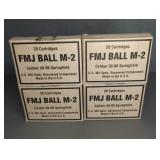 4 BOXES USA MADE, 30-06 SPR. (FMJ BALL M-2)
