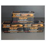 3 BOXES AGUILA 32 S&W LONG, 98 GR. LEAD