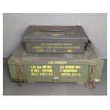 2 WOOD AND METAL AMMO CANS