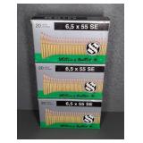 3 BOXES SELLIER & BELLOT 6.5 X 55 SWED, 131 GR.