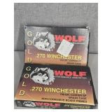 2 BOXES WOLF 270 WIN., 150GR., COPPER SOFT POINT